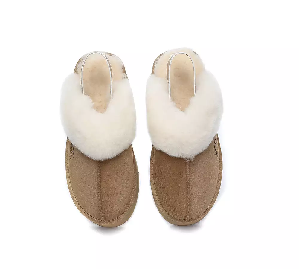 UGG AUSTRALIAN SHEPHERD Women Slingback Platform Slippers Muffin Plus