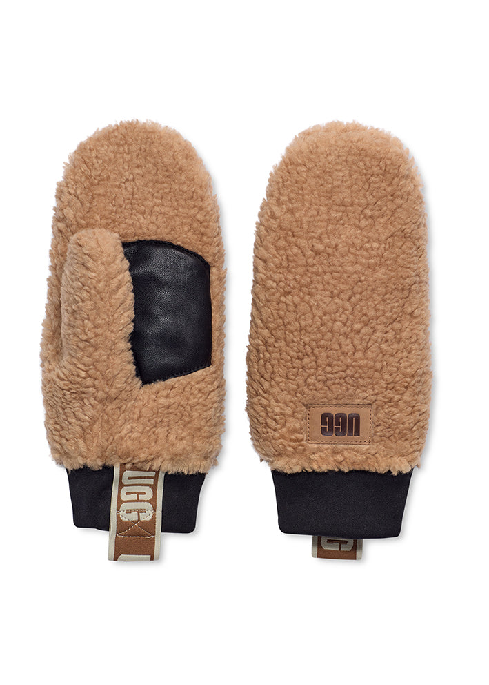 UGG Sherpa Mittens with logo - Vanter - Caramel