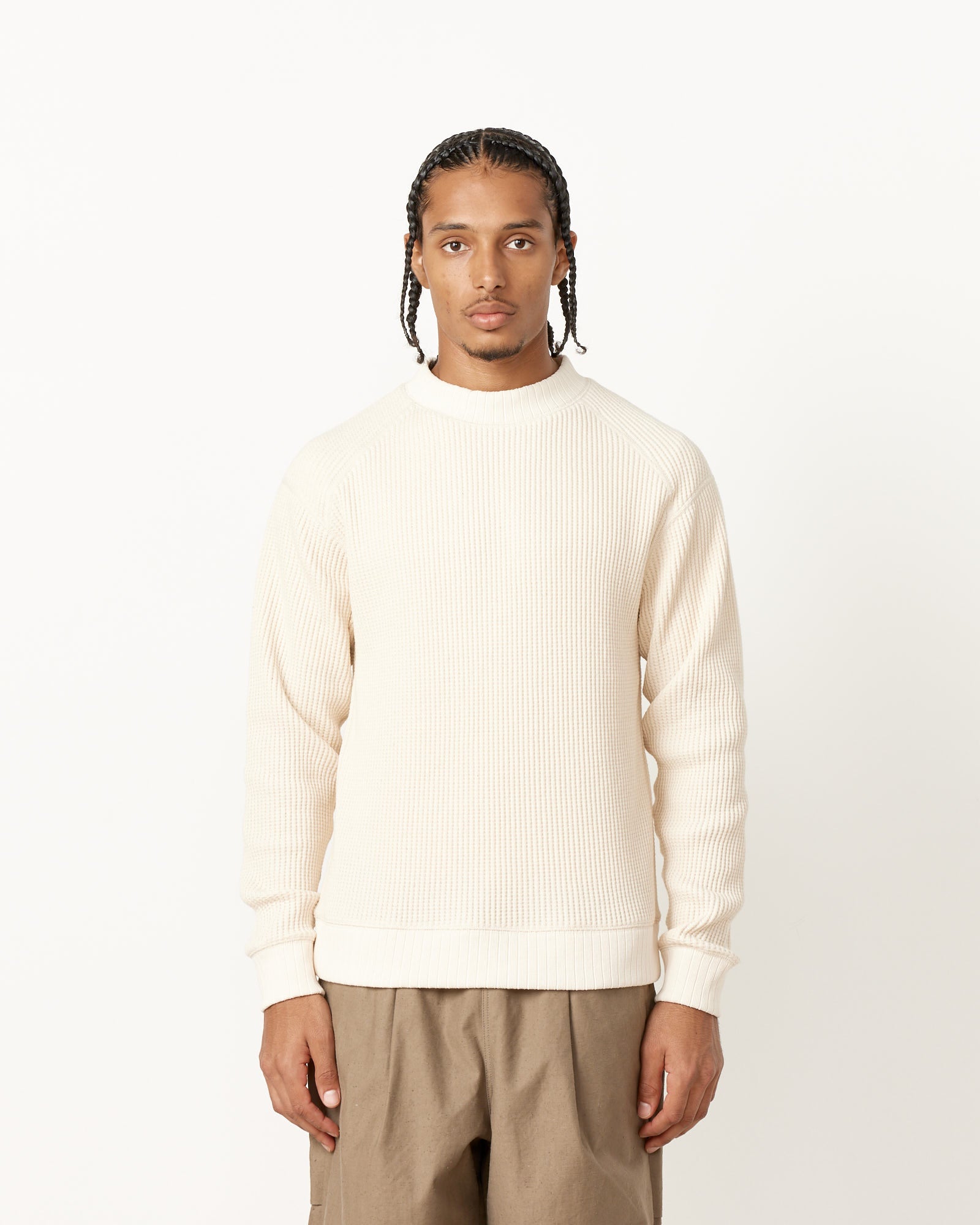 Waffle Midneck in Ivory