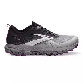 Women's Brooks Cascadia 17, Oyster/Blackened Pearl/Purple, 7 D Wide