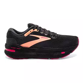 Women's Brooks Ghost Max, Black/Papaya/Raspberry, 12 B Medium