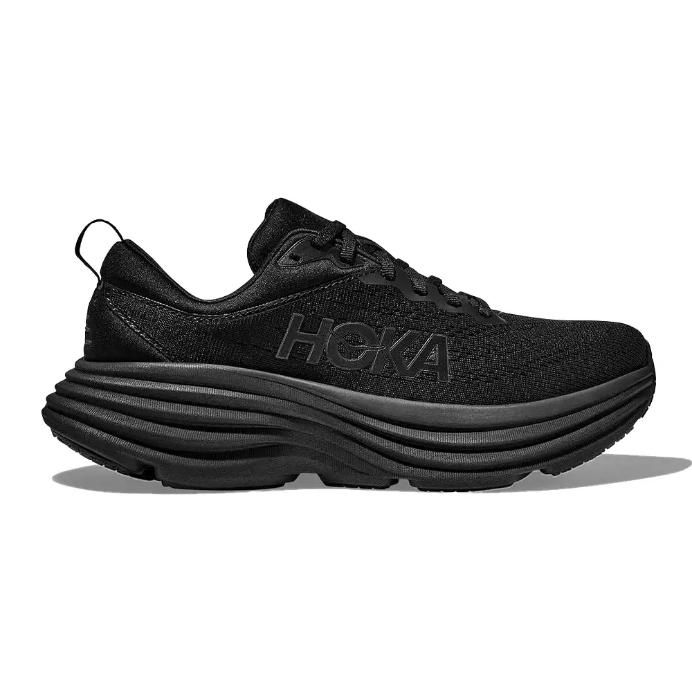 Women's Hoka One One Bondi 8, Black/Black, 9.5 D Wide